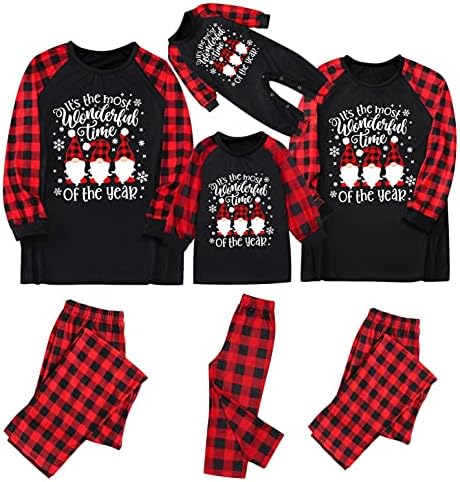 XBKPLO pijamale de Crăciun pentru pijamale de familie PJS îmbrăcăminte pentru îmbrăcăminte de somn potrivire set de lenjerie
