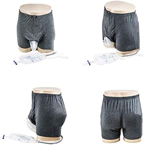 Utilizare ușoară scurgerea urinară a scurgerii piciorului silicagel gel urinal cateter de urină pungă de suport pentru colectare a suportului reutilizabil portabil masculin subpanturi purtabile pentru urină pantaloni de incontinență pentru bărbați 0123