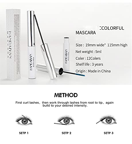 RoseFlower Waterproof Color Mascara Eyeliner Charming Longlasting Mascara pentru machiajul ochilor genelor-Perfect pentru scena