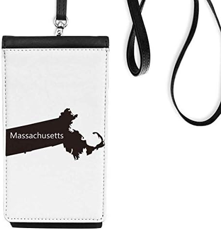 Massachusetts SUA harta conturului telefonului portofelul de telefon agățat pungă mobilă buzunar negru