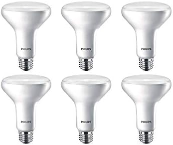 PHILIPS Led Frosted A19, Non-Dimmable, 800 Lumen, lumină albă moale, 10W=60W, bază E26, 16-Pack & LED Flicker-Free BR30 Flood