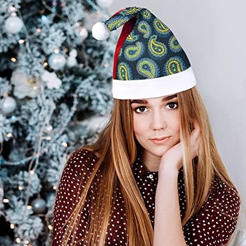 Paisley model Amuzant Crăciun pălărie Sequin Moș Crăciun pălării pentru bărbați Femei Xmas vacanță petrecere decoratiuni
