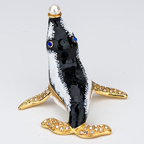 Lilly Rocket Colectible Trinket Box cu cristale Swarovski din strasuri Bejeweled - Sigiliu cu perlă
