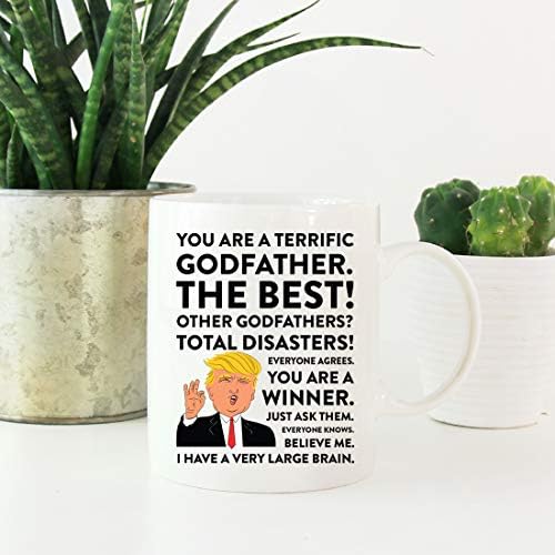 Andaz Press Președinte amuzant Donald Trump 11oz. Cadou cu cana de cafea, naș grozav, 1 pachet, ciocolată caldă de Crăciun