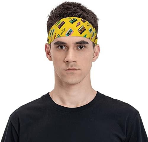 Unisex antrenament Mansete 80 ' s casetofon Vintage multifunctional sport Sweatbands bărbați Performance Headband