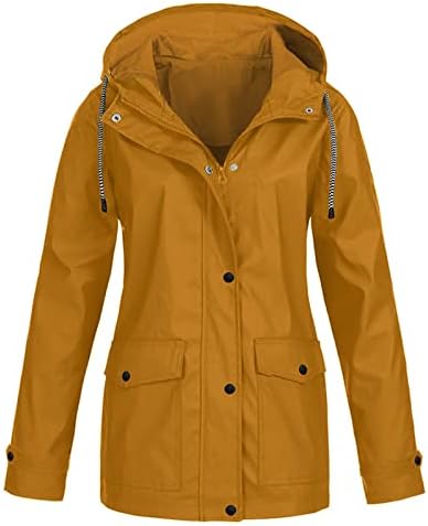 Jachete nokmopo pentru femei la modă jachetă de ploaie solidă în aer liber, plus acoperiș cu glugă rezistentă la vânt