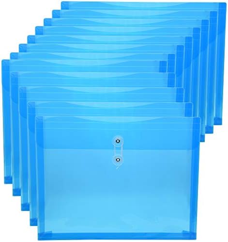 12buc plicuri din Plastic cu închidere șir clar dosare laterale de încărcare 1-1 / 4 inch expansiune A4 Dimensiune / scrisoare