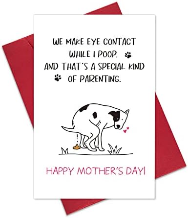 Ogeby Funny Mothers Day Card pentru mama câinelui, Humor Mother ' s Day Card cadou de la câine, facem contact vizual în timp