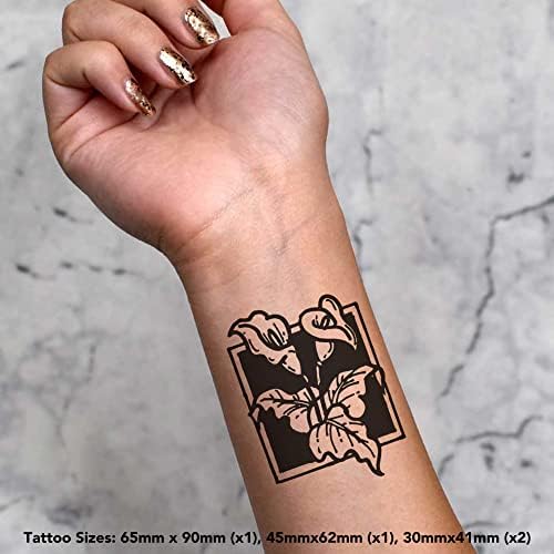 Azeeda 4 x „Calla Lilies” Tatuaje temporare