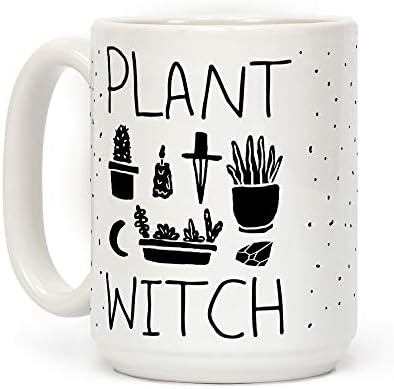 LookHUMAN Plant Witch Alb 15 Uncie Cană De Cafea Ceramică