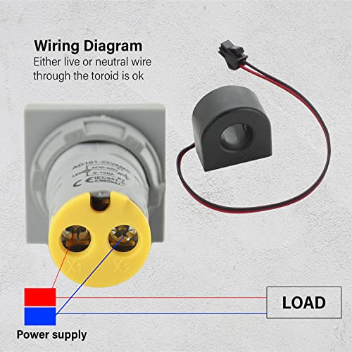 Indicator de afișare LED-Digital Shopcorp-Digital Voltmetru și ammeter, tensiune multimeterică AC50-500V și contor de curent