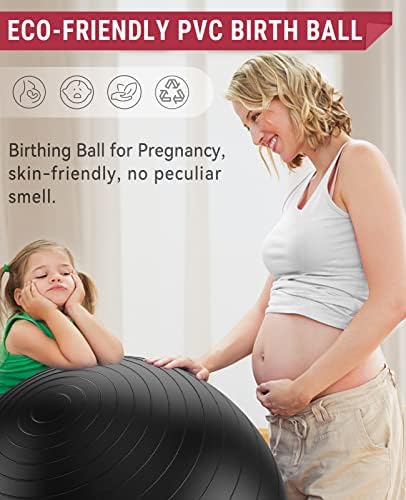 Mingea de exercițiu Hapbear, 5 dimensiuni minge de yoga pentru stabilitate, minge de naștere mare pentru sarcină, bilă de fitness