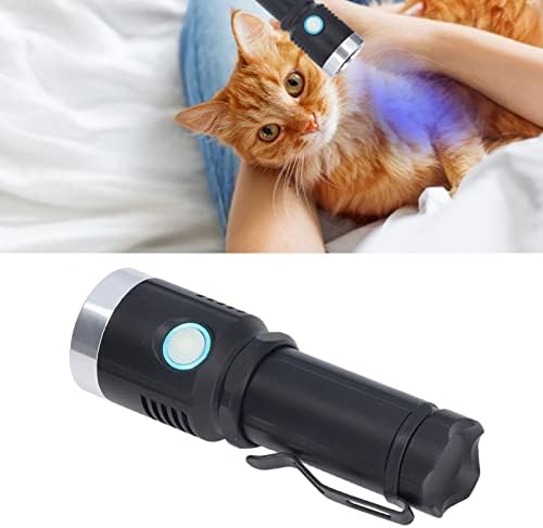Lanterne UV FAFEICY, lanternă din aliaj de aluminiu reîncărcabilă USB de 365 nm, pentru inspecția banilor detectarea mușchiului de pisică pentru animale de companie, cu inele de disipare a căldurii în formă de aripioare, 130 x 41 x 31 mm / 5,1 x 1,6 x 1,2 in