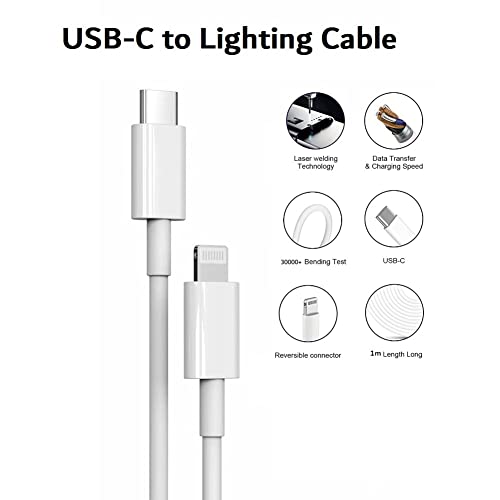 Atoinfiniti 1M USB Tip C la cablu de încărcare rapidă pentru Apple iPhone 13/13 Pro/13 Pro Max 12/12 Mini/12 Pro Max 11 Pro