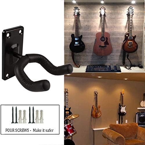 Guitar Wall Hanger Mount 5 Pack Pack Hanseser pentru chitară pentru perete Black Guitar Hook Suport pentru chitară acustică