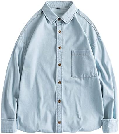 Picătură pentru bărbați cămașă pentru bărbați cămașă din bumbac din bumbac cu mânecă completă cămăși cu buton cu un singur