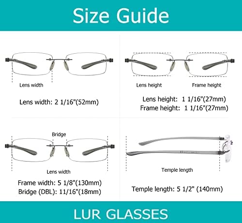 LUR 7 pachete ochelari de citire fără margini + 4 pachete ochelari clasici de citire