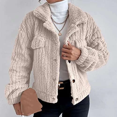 Femei artificiale Lână Maneca lunga Sweatershirt pulover cald plus haina Top zăpadă haina jacheta uza nici un buzunar