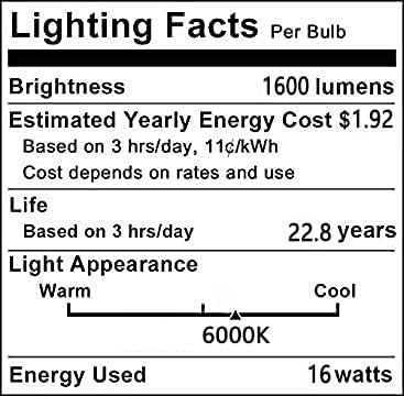 Ydjoo LED porumb Becuri 16W led candelabru Bec lumina zilei Alb 6000K E26 bază standard led candelabru Becuri 1600lm pentru