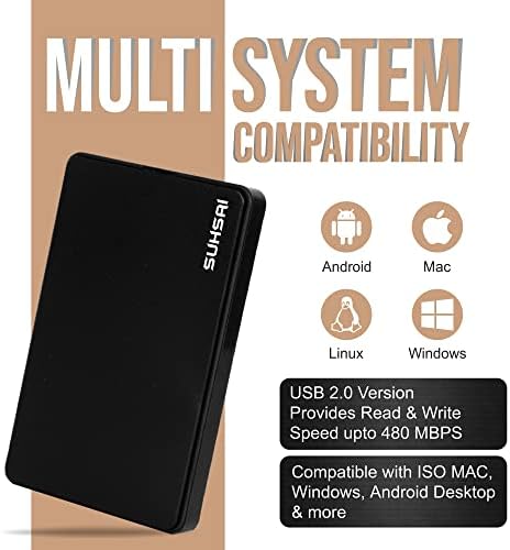 SUHSAI portabil 250gb hard disk extern, stocare de rezervă HDD cu USB 2.0 Transfer Rapid de date, Ultra Slim & hard Disk ușor