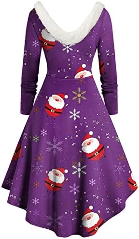 Femei Plus Dimensiune petrecere rochie urât Crăciun pulover maneca lunga patinator rochie Costume Pentru femei