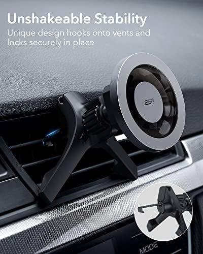 ESR Halolock Magnetic Car Mount, compatibil cu montarea auto Magsafe Compatibil cu iPhone 14/13/12 Stand de piele Halolock