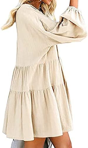 Rochii formale ale femeilor nokmopo pentru femei, culoarea solidă, cu mânecă lungă v rochie de gât, rochie maxi rochie
