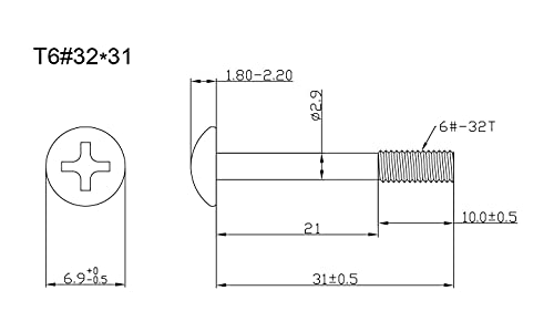 Apevia CS-S63231-24 șurub set T6 32 * 31 pentru Radiator CPU lichid Cooler, 24-Pack
