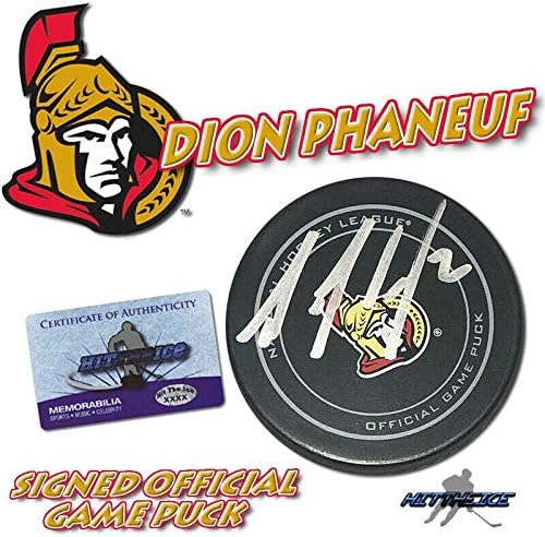 Dion Phaneuf a semnat cu Ottawa Senators Official Game Puck-cu COA-autografe NHL Pucks