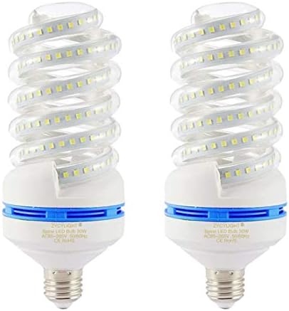 Bec LED spiralat, bec LED echivalent 250W, bec de înlocuire CFL de 30W, lumină albă 6000K, bază E26, 3050 LM, care nu poate