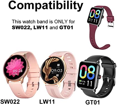 Smaate Slim Silicon Watch Band Compatibil cu Yamay 022 și Aspptk LW11 Smartwatch, curea de înlocuire pentru femei, eliberare