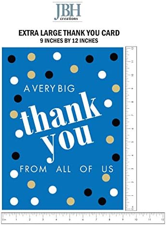 JBH Creations Big Dot Jumbo Thank You Card-Extra mare 9 x 12 cu plic-albastru