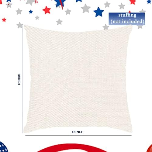 Pillow Patriotic Gigoitly Acoperiți 18 x 18 inci, cu pavilion american, pentru 4 iulie, Ziua Memorialului Decor pentru casă