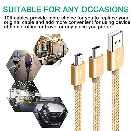 Mini cablu USB 【10ft 2pack】, Siocen Long Type A Male Un MINI-B Cord Charger pentru GoPro Hero 3+, Canon Powershot/Rebel/EOS/DSLR