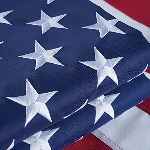 Bradford New Jersey Flag 3x5 ft și brodate American Flag 3x5 ft în aer liber, dublu față-verso grele steaguri Bundle