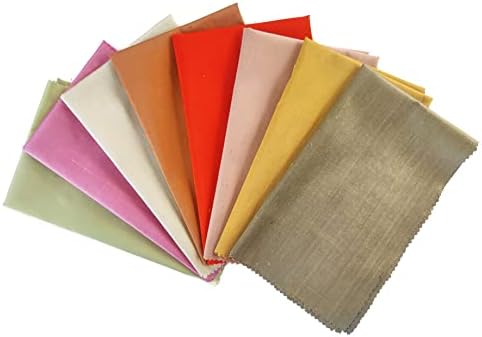 Craftbot Pure Silk Dupioni Fabric - 8 sferturi de grăsime - culori aleatorii - pentru cusut Quilting Meșteșuguri DIY