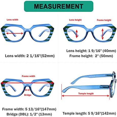 Ochelari de citire cu 5 pachete pentru femei pentru femei cititori de design pentru femei lentile ovale