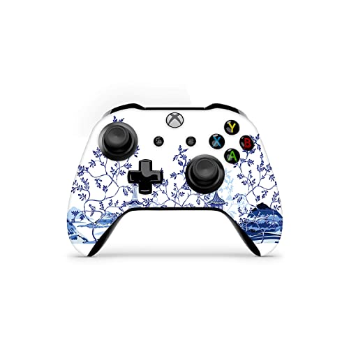 Zoomhitskins Controller Piele compatibil cu Xbox One S și Xbox One X, tehnologie de autocolant de vinil 3m, peisaj alb albastru