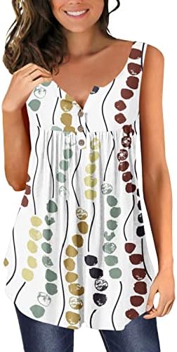 Miashui Brand Top Femei Se potrivesc și Flare Tricouri pentru femei Casual imprimare fără mâneci buton rezervor Fahion Doamnelor