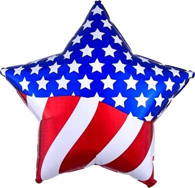 PMU steag în formă de stea patriotică de 18 inci mylar-foil balon pkg/5