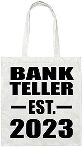 Proiectarea Bank Teller a înființat EST. 2023, geanta cu tote de bumbac reutilizabile pentru cumpărături de călătorii pe plajă