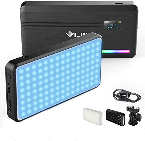 VIJIM VL196 RGB LED Video Light cu suport reglabil, Dimmable 2500k-9000K Full Color 20 moduri de efect de iluminare lumini